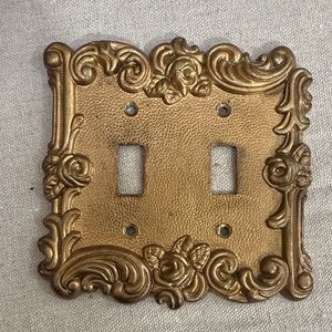 Vintage Gold Double Toggle Wall Plate Cover - Decorative Home Wall Decor